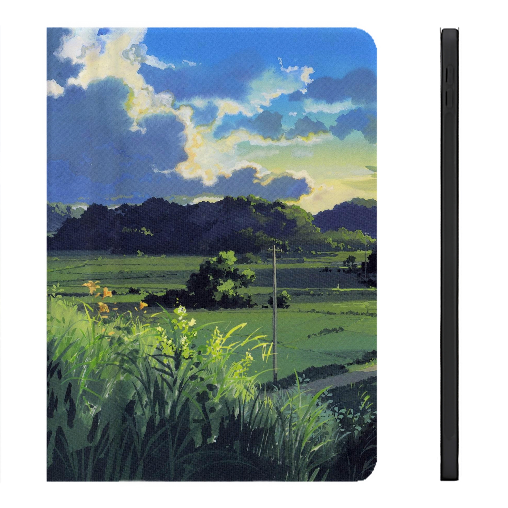 （画像用） となりのトトロ 草壁メイ 草壁サツキ My Neighbor Totoro Satsuki Kusakabe Mei Kusakabe IPadケース ペンホルダー付き ブックスタイルデザイン